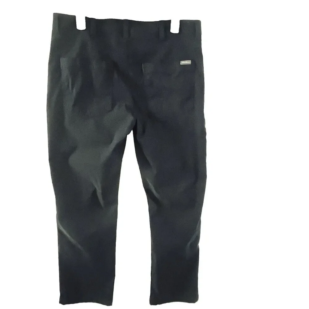 Eddie Bauer Men's Tech Chino Pant Lightweight Water-Resistant Stretch Black 35”